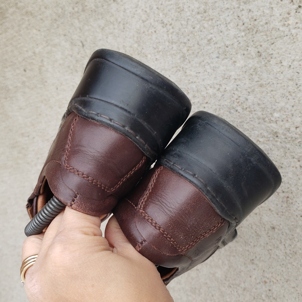 Josef Seibel Womens Brown Leather Chunky Heel Laofers Size 36 Classic Preppy Y2K - Picture 5 of 16
